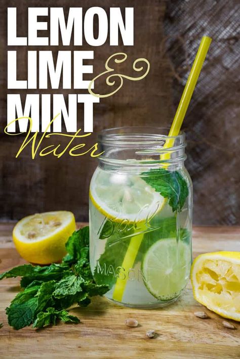 Lime And Mint Water, Detox Water Fat Burning, Cucumber Detox Water, Detox Waters, Homemade Detox Drinks, Water Lemon, Mint Water, Lemon Diet, Green Detox Smoothie