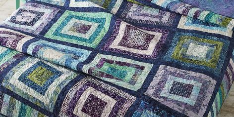 Seaside Steps | AllPeopleQuilt.com Geometric Quilts, Creative Quilts, Quilting Gifts, Square Quilts, Open Gate, Improv Quilts, American Patchwork And Quilting, Bright Quilts, Two Color Quilts