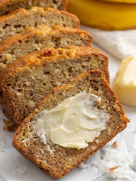 Hawaiian Banana Bread Crushed Pineapple, Banana Bread With Pineapple, Recipes With Crushed Pineapple, Hawaiian Banana Bread Recipe, Pineapple Banana Bread, Hawaiian Banana Bread, Hawaiian Sweet Breads, Little Sunny Kitchen, Quick Bread Recipes Easy