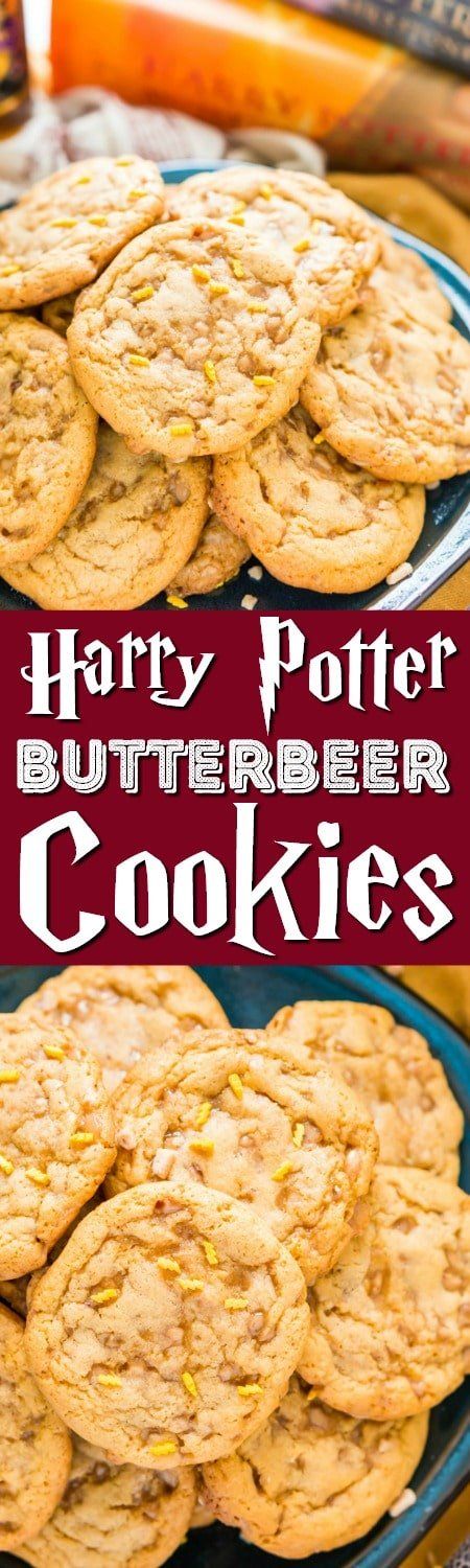 Butter Beer Cookies, Butterbeer Cookies, Beer Cookies, Harry Potter Butter Beer, Butterbeer Recipe, Butter Beer, Festa Harry Potter, Pudding Cookies, Toffee Bits