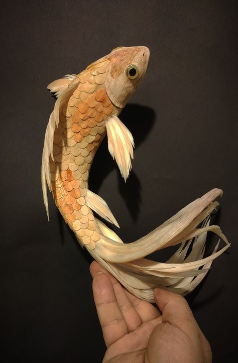 Fish sculpture wood wooden horn art decoration aesthetic Fish Statue, Wooden Fish, Animal Sculpture, Animal Sculptures, Horn, Natural Wood, Fish, Statue, Sculpture