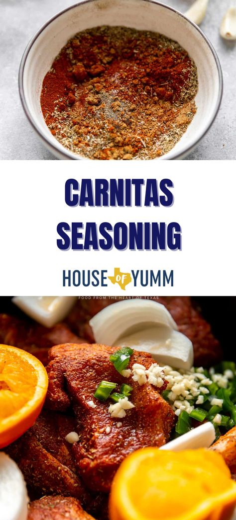 Spice up your favorite Mexican dishes with our Homemade Carnitas Seasoning. This easy to make homemade seasoning blend comes together in minutes and can be used with pork, chicken and more! Whether you’re making tacos, burritos, quesadillas, bowls or any other Mexican dish, our seasoning blend will add an extra layer of flavor that will have everyone begging for the recipe. Carnitas Seasoning, Authentic Enchilada Recipe, Homemade Carnitas, Making Tacos, Pork Spices, Pork Carnitas Slow Cooker, Homemade Seasoning, Pork Seasoning, Mexican Seasoning