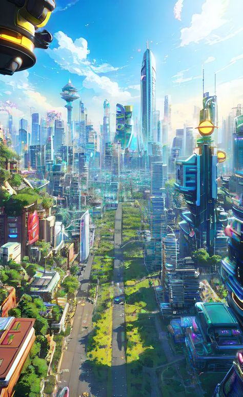 Futuristic City Utopia, Cyberpunk House, Fantasy Words, Sci Fi Architecture, Sci Fi Landscape, Science Fiction Artwork, Eco City, Sci Fi City, Arte Punk