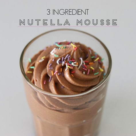 Nutella Recipes No Bake, Recipes No Bake, Sugar Free Nutella, Nutella Mousse, Nutella Recipes Easy, Nutella Lover, Nutella Fudge, Fresh Strawberry Recipes, Nutella Desserts