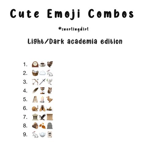 Emoji Combos Ethereal Emoji Combos, Dark Academia Bio Instagram, Aesthetic Brown Emoji Combos, Dark Academia Emojis Combo, Gothic Emoji Combos, Recently Used Emojis, Emoji Combos Aesthetic Instagram Bio, Stuff To Put In Your Bio, Indian Aesthetic Emoji Combo