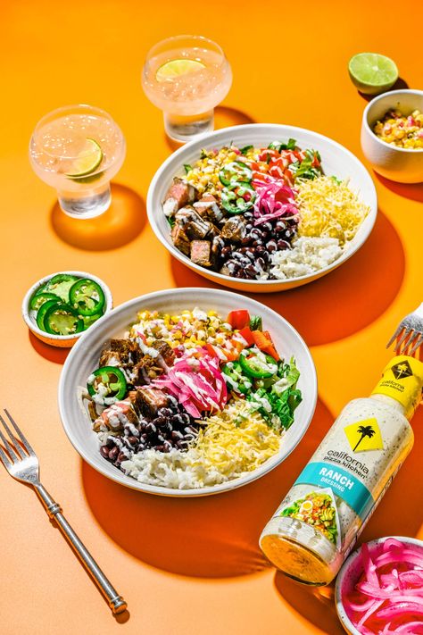 Steak Burrito Bowl Recipe - California Pizza Kitchen Ranch Steak Burrito Bowl Recipe, Steak Burrito Bowl, Fajita Salad Recipe, Herb Ranch Dressing, Steak Burrito, Summer Rolls Recipe, Panzanella Salad Recipe, Nicoise Salad Recipe, Burrito Bowl Recipe