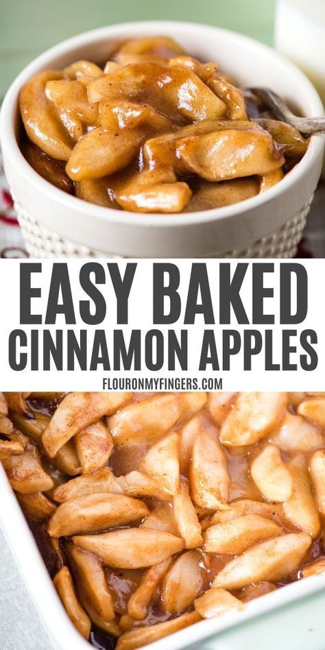 Baked Cinnamon Apples Topped With Cream, Baked Cinnamon Apples Recipe, Cinnamon Apples Oven, Over Ripe Apples Recipes, Cooked Sliced Apples, Baked Apple Casserole, Roasted Cinnamon Apples, Bake Apples Easy, Apple Cinnamon Bake