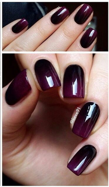 Dark Ombré Nails, Aubergine Nails, Burgundy And Black Nails, Plum Nails With Design, Ongles Gel Violet, Berry Nails, Unghie Sfumate, Sassy Nails, Purple Nail