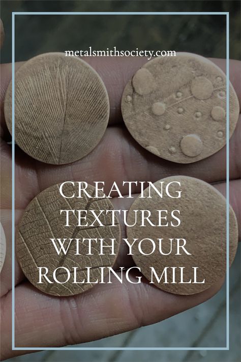 Silversmithing Tutorials, Metal Mill, Texture Jewelry, Silversmithing Jewelry, Fabric Screen, Metal Jewelry Making, Rolling Mill, Creating Texture, Educational Content