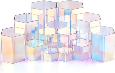 Amazon.com: 12 Pcs Rainbow Acrylic Display Risers Hexagonal Jewelry Display Stands Acrylic Perfume Jewelry Showcase Iridescent Color Hexagonal Display Organizer for Collectible Figures Jewelry Display, 6 Sizes : Home & Kitchen Perfume Jewelry, Iridescent Color, Display Risers, Jewelry Showcase, Jewelry Display Stands, Jewelry Showcases, Display Stands, Household Cleaning Supplies, Acrylic Display