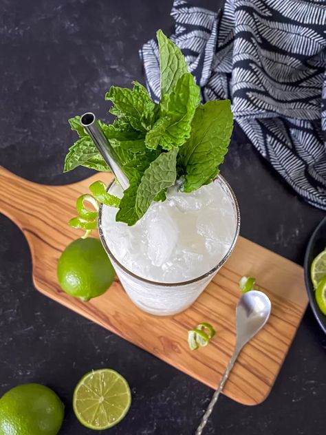 Coconut Lime Mojito Lime Mojito Recipe, Coconut Lime Mojito, Lime Mojito, Rum Cream, Mojito Recipe, Coconut Rum, Coconut Lime, Mint Leaves, Come Together