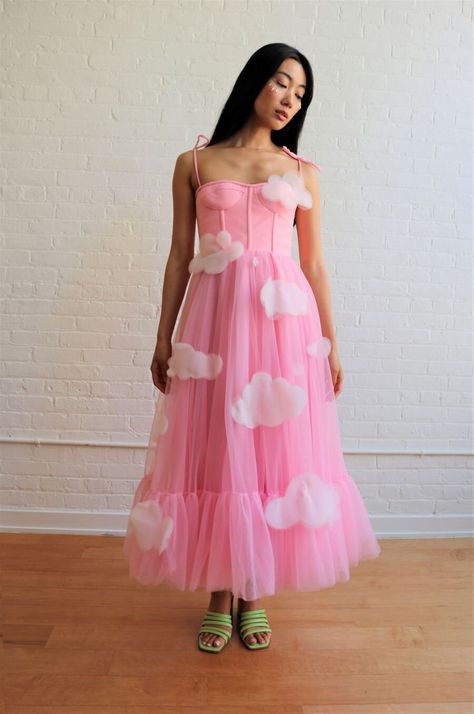 See Every Dress In Lirika Matoshi’s New Disney Collection - Perfecting the Magic Puff Dress Outfit, Cloud Dress, Ethereal Dresses, Lirika Matoshi, Princess Gowns, Green Pastures, Pink Skies, Whimsical Accessories, Glass Slippers