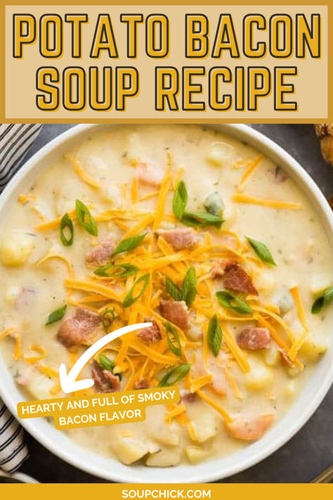 Potato Bacon Soup Recipe Potato Bacon Soup Recipe, Potato Chowder Soup, Bacon Soup Recipes, Potato Bacon Soup, Potato Bacon, Potato Chowder, Bacon Potato, Bacon Soup, Chowder Soup