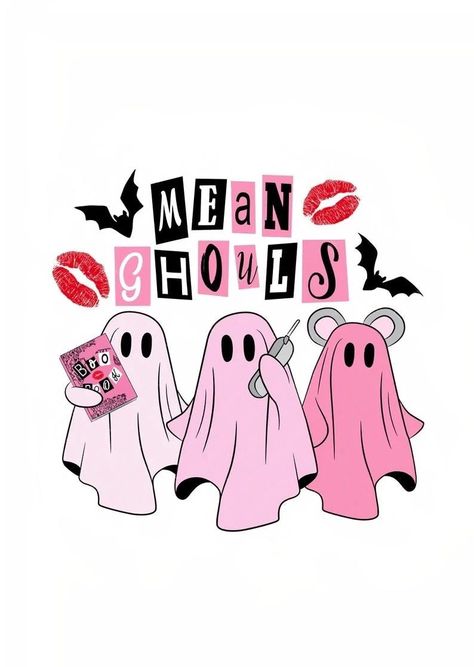 Mean Girls Background, Mean Ghouls, Ghouls Ghost, Pink And Girly, Girls Png, Halloween Wallpaper Iphone Backgrounds, Halloween Wallpaper Backgrounds, Minimal Drawings, Halloween Wallpaper Cute