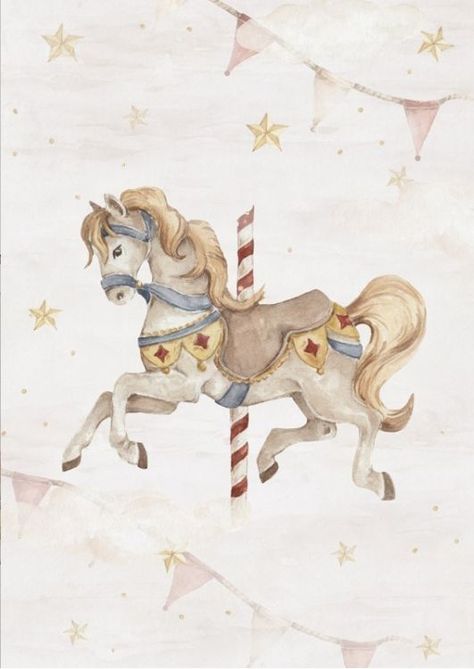 Baby Illustration, Baby Posters, Carousel Horse, Christmas Card Crafts, Baby Themes, Graphic Design Lessons, Carousel Horses, Grand Art, Baby Art