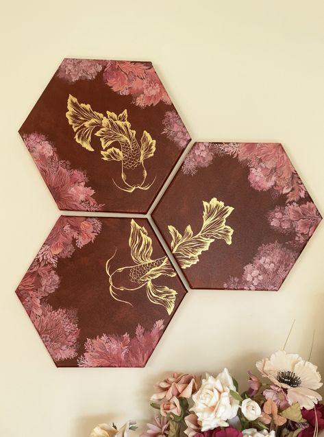 Octagon Canvas Painting Ideas, Hexagon Painting Ideas, Hexagon Art Drawing, Hexagon Painting Canvas, Hexagon Canvas Art, Hexagon Canvas Painting Ideas, Hexagon Painting, Hexagon Art, Hexagon Canvas