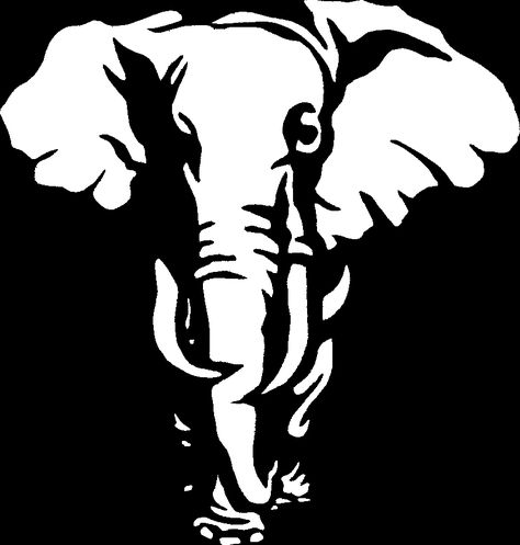 Elefante / Elephant by CaritNarib.deviantart.com on @DeviantArt Elephant Black And White Drawing, Elephant Linocut, Elephant Stencil, Elephant Black And White, Simple Wall Paintings, Spray Paint Stencils, Jungle Thema, Cool Stencils, Elephant Silhouette