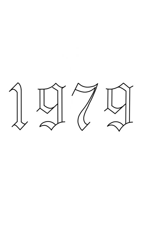 1979 Tattoo Ideas, 1970 Tattoo, 1979 Tattoo, 1978 Tattoo, 21 Tattoo, Fonts For Logos, Matching Bff Tattoos, Number Tattoo Fonts, Top Free Fonts