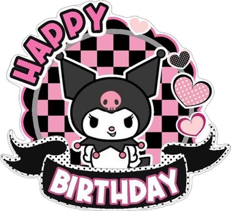 Kuromi Happy Birthday Topper Printable, Kuromi Cake Topper Printable, Stiker Kuromi, Kuromi Stickers Printable, Happy Birthday Kuromi, Kuromi Happy Birthday, Kuromi Cakes, Kuromi Cake Topper, Kuromi Birthday Cake