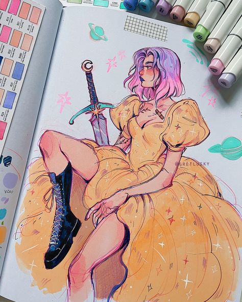 Markers Drawing Ideas, Copic Marker Art, Sketchbook Art Journal, Arte Sketchbook, Marker Drawing, Sketchbook Inspiration, Marker Art, Art Journal Inspiration, Art Inspiration Drawing