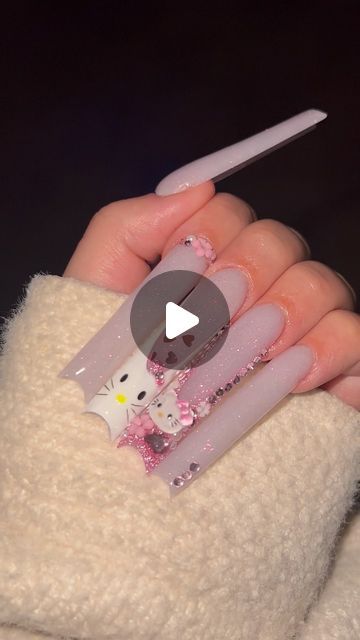 T.NAILSIT✨ on Instagram: "Hello Kitty Valentines🎀💖 Products from @secret.nail.affair 🛍️ Smitten • Porcelain White • Transparency • Glass Top Coat Discount Code : TEE #nailsnailsnails #valentines #valentinesnails #secretnailaffair #glitternails #hellokittynails #blingnails #xlnails #valentinenails #nailinspiration #nails2inspire #naildesign #naillove #instanails #nailinspo #explorepage #nailtrends" Valentines Products, Kitty Valentines, Hello Kitty Valentines, Secret Nails, Hello Kit, Hello Kitty Nails, Cat Valentine, Bling Nails, Valentines Nails