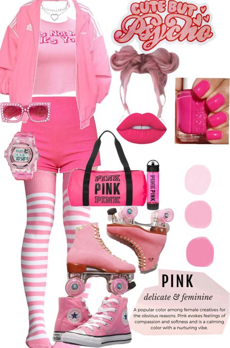 On Wednesdays We Wear Pink Outfit, Barbie Disneybound, Barbiecore Aesthetic Outfit, Pink Grunge Outfit, Chicas Cute, Kawaii Aesthetic Pink, Barbiecore Fashion, Pink Outfits Aesthetic, Cute Kawaii Aesthetic