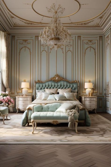 Long Bedroom Ideas, Moscow House, Light Blue Bedroom, Luxury Bedroom Design, Bedroom Decor Inspiration, Accent Wall Bedroom, Woman Bedroom, Classic Bedroom, Elegant Bedroom