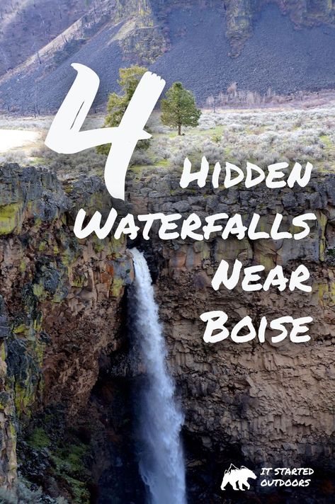 Four Hidden Waterfalls Near Boise Idaho | Box Canyon State Park | The Devil’s Washbowl at Malad Gorge State Park | Danskin Mountains Waterfalls | Waterfall in Eagle Canyon | Idaho Waterfalls | Idaho Hiking | Idaho Trail Guides | Hiking Guides | 4 Reasons to explore Idaho | It Started Outdoors Idaho Waterfalls, Hiking Idaho, Explore Idaho, Idaho Vacation, Idaho Adventure, Gorges State Park, Visit Idaho, Idaho Travel, My Hood