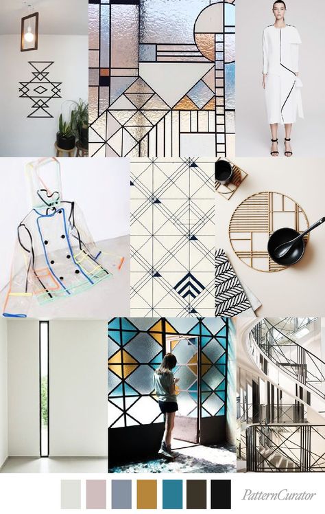 Pattern Curator, Fashion Trending Moodboard, Geometric Fashion, Colors And Patterns, Rustic White, Mood Board Fashion, Colour Board, A Collage, Trend Forecasting