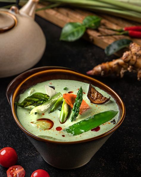 Green Thai Curry - my favourite dish of all time : 🍽️ what’s yours….share in the comments! Food photography project for @radissonblu.faridabad . . Gear: Canon EOS R6 and RF 24-105mm @canonindia_official Lighting: @godoxindiaofficial #foodtography #foodphotography #foodphotoshoot #foodphotoaday #foodphotographyforbusiness #moodylight #thaicuisine #moodyphoto #vibewithcanon #icapturefood #culinaryphotography #foodphotographyindia #stillifefoodphotography #foodstylistindia #indianfoodphot... Green Thai Curry, Green Thai, Food Photoshoot, Thai Curry, Photo A Day, Photography Projects, Canon Eos, Eos, My Favourite