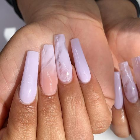 Light Purple Marble Nails, Light Purple Nails Almond, Pastel Marble Nails, Purple Nails Almond, Pastel Purple Nails, Purple Wedding Nails, Purple Marble Nails, Nails With, Light Purple Nails