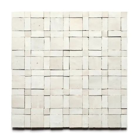 Gambit 1 Gambit Zellige | casablanca + pure white | Zia Tile Cotto Tile, Zia Tile, Moroccan Zellige, Zellige Tiles, Glazed Brick, Tiles Mosaic, Solid Shapes, Zellige Tile, Moroccan Tiles