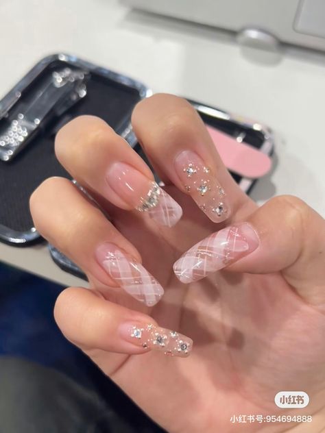 Dainty Nails, Gems Nails, Douyin Nails, Bubble Nails, Korean Nail Art, Broken Nails, Korean Nails, Nails Now, Pretty Gel Nails