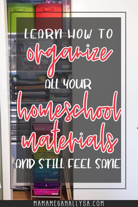 Organize Homeschool Supplies, Homeschool Supplies, Easy Learning, Homeschool Kindergarten, Homeschool Organization, Homeschool Preschool, Organization Hacks, Storage Solutions, Chalkboard Quote Art