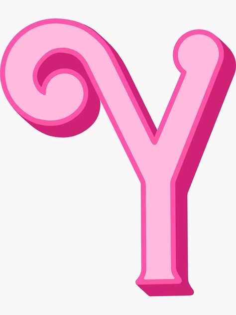 Barbie Letters, Barbie Font, Y Initial, Sticker Drawing, Pink Scrapbook, The Letter Y, Barbie Core, Cake Topper Tutorial, Bubble Stickers