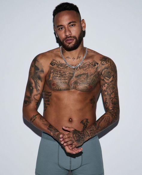 Neymar Jr Tattoos, Chest Tattoo Ideas, Brown Hair Roblox, Ronaldo Junior, Best Physique, Mens Photoshoot Poses, Chest Piece Tattoos, Chest Tattoo Men, 3d Tattoos