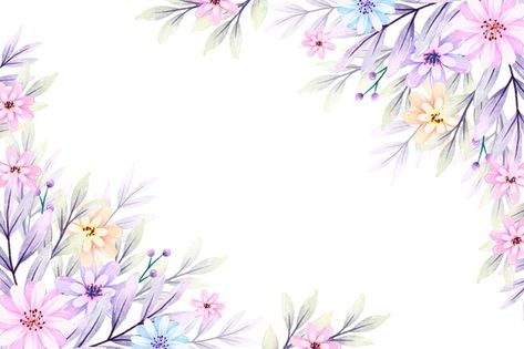 Acuarelas flores en colores pastel | Free Vector #Freepik #freevector #fondo #acuarela #floral #flores Free Watercolor Flowers, Watercolor Flower Background, Daisy Wallpaper, Watercolor Floral Pattern, Floral Border Design, Background Watercolor, Paper Background Texture, Rainbow Wallpaper, Flower Background Wallpaper