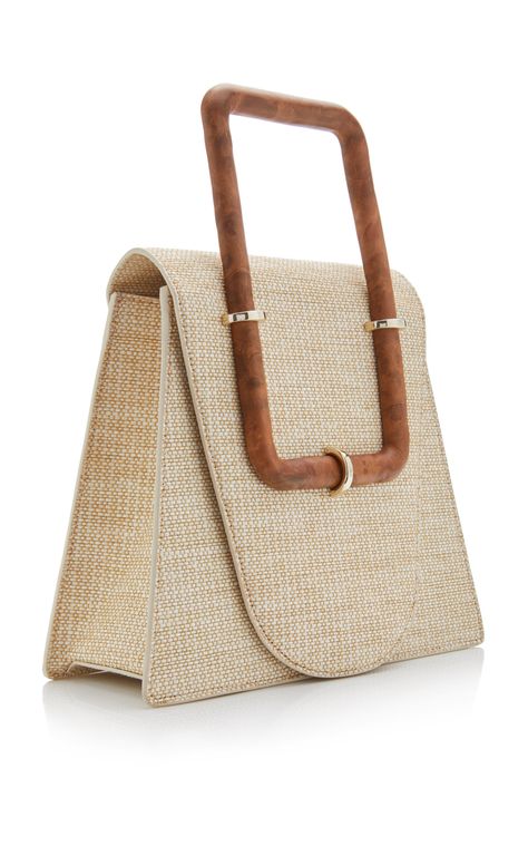 Wood Purse Diy, Handbag Design Ideas, Wood Handle Bag, Wooden Bag, Notebook Bag, Slip Dresses, Rattan Bag, Fancy Bags, Cult Gaia