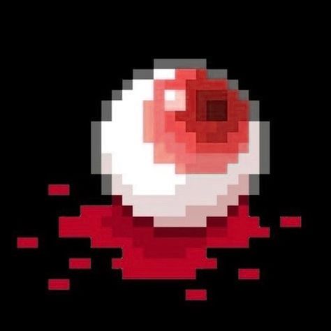 Eyeball Icon, Red Eyeball, Red Icons, Black Background, Pixel Art, Red, Black, Art