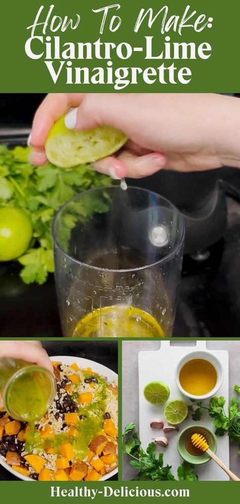 Cilantro Lime Vinaigrette is perfect for adding a burst of flavor to your favorite dishes! If you love the bright, vibrant flavors of cilantro and lime, you’ll adore this easy salad dressing recipe. Cilantro Dressing Recipe, Lime Salad Dressing, Green Salad Dressing, Mexican Salad Recipes, Cilantro Lime Vinaigrette, Easy Salad Dressing Recipes, Salad Recipes Healthy Lunch, Cilantro Recipes, Clean Meal Prep