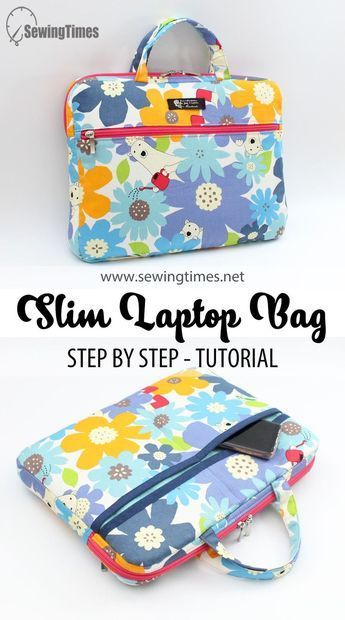 DIY Slim Laptop Bag 13″ | 노트북 가방 만들기 | How to make laptop case with outside pocket [sewingtimes] Diy Laptop Bag Pattern, Laptop Case Pattern, Diy Laptop Bag, Slim Laptop Bag, Tas Laptop, Simple Bag, Diy Laptop, Sac Diy, Diy Bag Designs