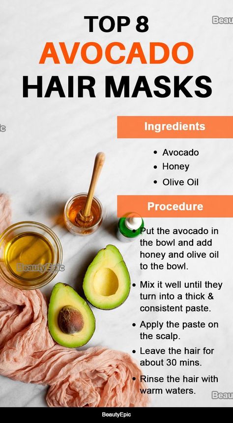 Top 8 Avocado Hair Masks Hair Mask Recipe, Afro Hair Care, Avocado Hair Mask, Avocado Hair, Hair Mask For Growth, Hair Masks, Homemade Hair Products, Diy Hair Mask, Mask Diy