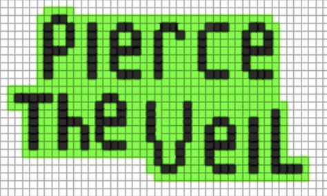 Peirce The Veil Kandi Perler Bead Pattern Pierce The Veil Kandi, Kandi Perler, Perler Pattern, Melty Bead Patterns, Melty Beads, Bead Pattern, Perler Patterns, Pierce The Veil, Music Wall