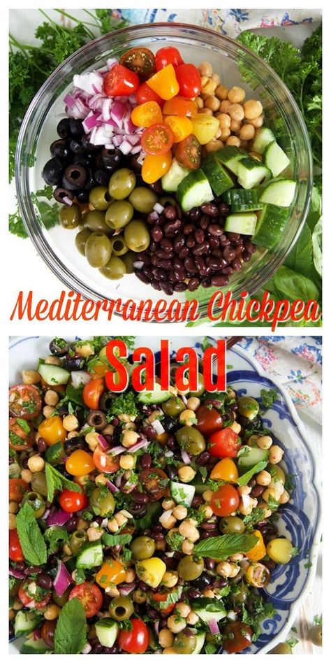 Balela Salad Recipe, Balela Salad, Chickpea Salad Recipe, Mediterranean Chickpea, Mediterranean Diet Recipes Dinners, Mediterranean Chickpea Salad, Plats Healthy, Mediterranean Diet Meal Plan, Vegetarian Salad Recipes