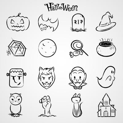 Halloween line icons. Vector illustration on white background. 2232379 Vector Art at Vecteezy Halloween Line Art, Halloween Icon, Halloween Illustration, Halloween Icons, Clipart Black And White, Heart Tree, Halloween Clipart, Logo Banners, Cityscape Photos