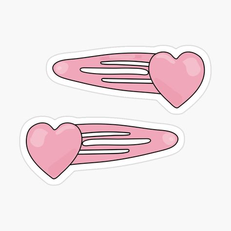 Hair Clip Sticker, Soft Girl Starter Pack, Hair Clip Drawing, Hair Stickers, Sticker Design Inspiration, Greatest Commandment, Pink Hair Clips, Lap Top, Summer Icon