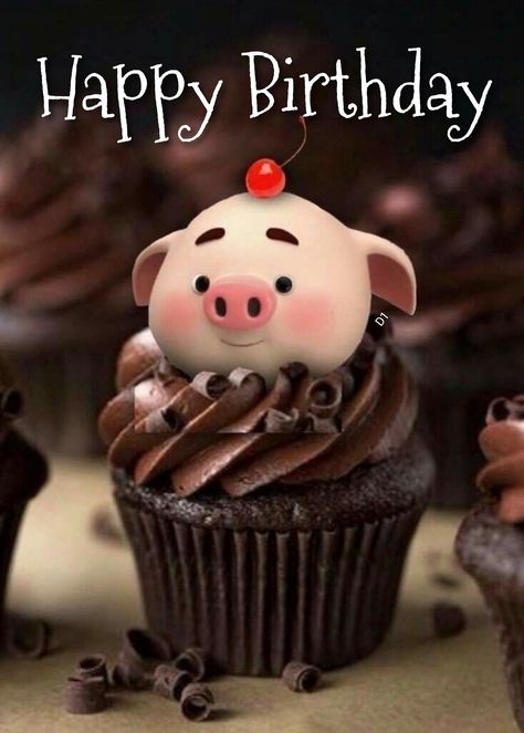 Happy Birthday Happy Birthday Pig, Pig Pictures, Pig Wallpaper, Cute Piglets, Pig Illustration, Happy Birthday Celebration, Happy Birthday Wishes Cards, Pig Art, Pig Cartoon