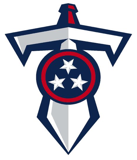 Tennessee Titans Logo - Silver and white T-Sword under Tennesse shield outlined in navy (SportsLogos.Net) Tn Titans, Nfl Football Logos, Tennessee Titans Logo, Tennessee Titans Football, Titan Logo, Titans Football, Houston Oilers, Tennessee State University, Nfl Teams Logos