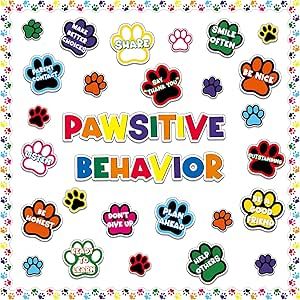 Behavior Classroom, Bulletin Board Decoration, Behavior Plan, Art Collaboration, Dog Paw Prints, Classroom Bulletin Board, Bulletin Board Sets, Bulletin Board Decor, Classroom Bulletin Boards