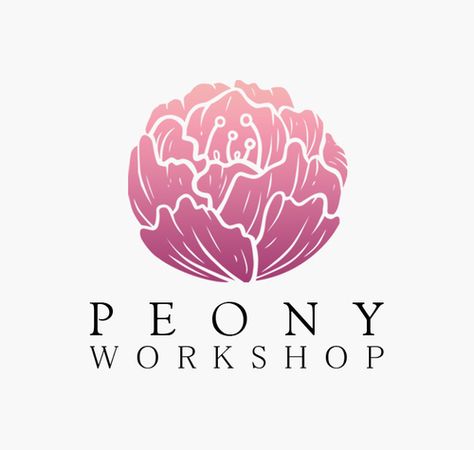 Peony Logo Design, Beauty Salon Logo Design, Flower Shop Logo, Peony Logo, Salon Logo Design, Inspiration Logo Design, Branding Typography, Flower Logo Design, Logo Sewing